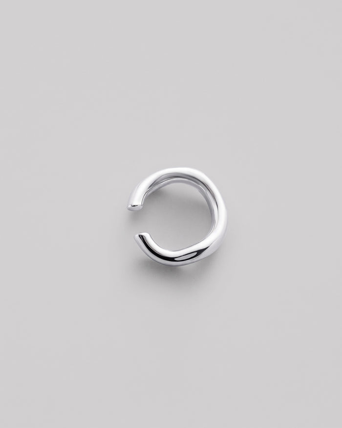 Silver single earring - cuff AURA S