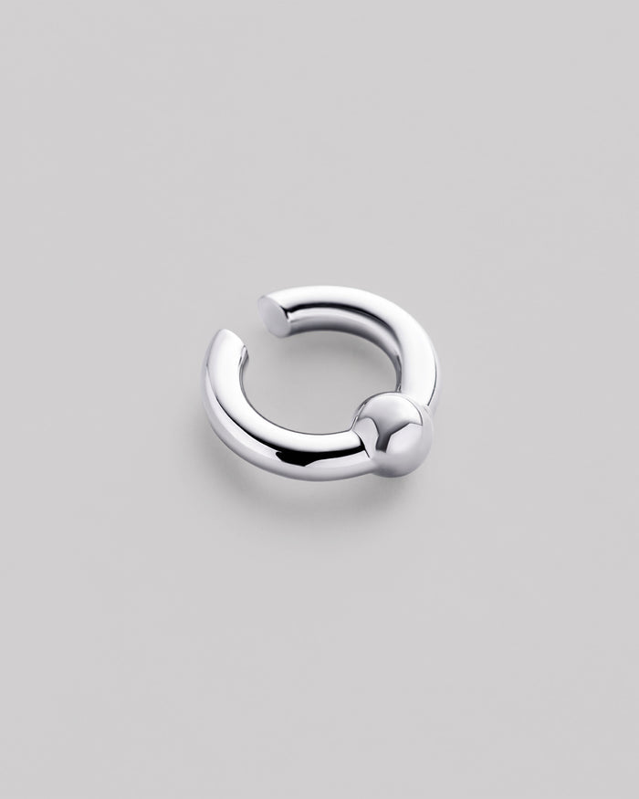 Silver single earring - cuff BUBBLE