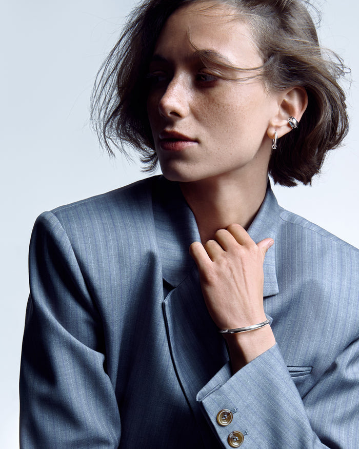Silver single earring - cuff LUCENT