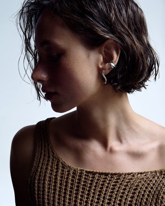 Silver single earring - cuff LUCENT