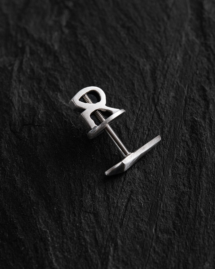 Silver single earring FANG