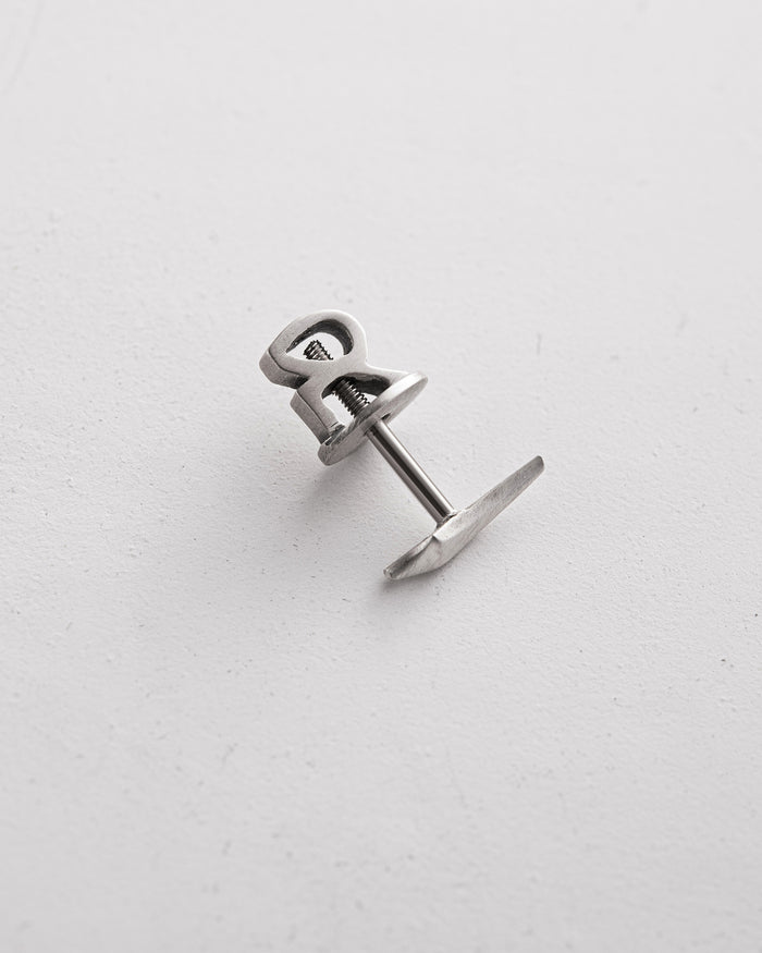 Silver single earring FANG