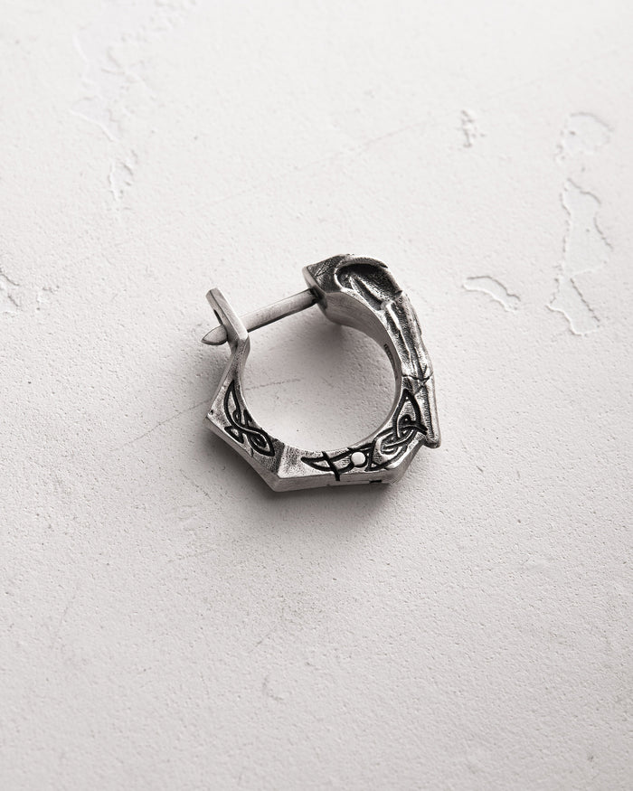 Silver single earring PRIMAL