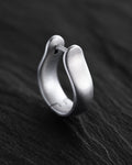 Silver single earring SILENT
