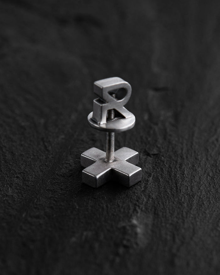 Silver single earring STAVROS