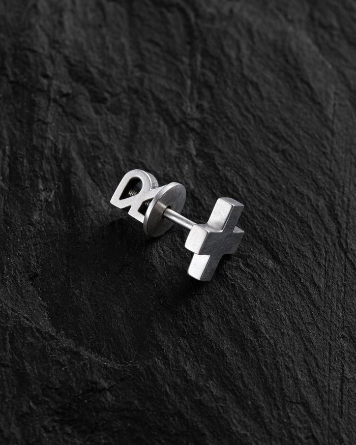 Silver single earring STAVROS