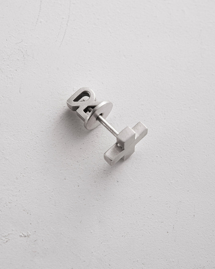 Silver single earring STAVROS