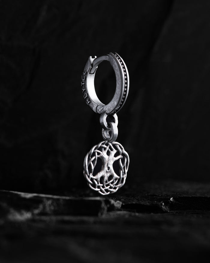 Silver single earring YGGDRASIL TREE OF LIFE