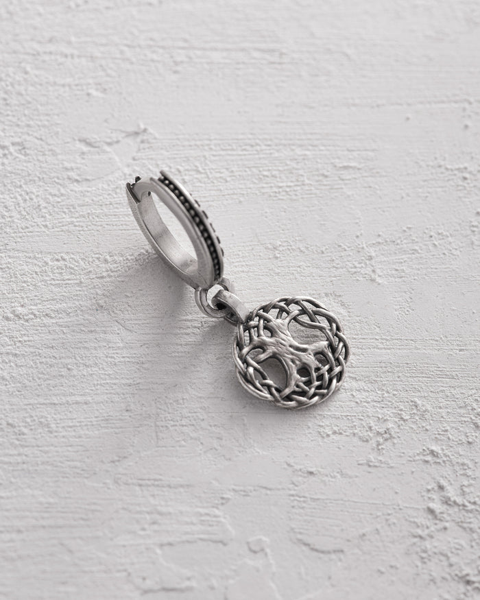 Silver single earring YGGDRASIL TREE OF LIFE