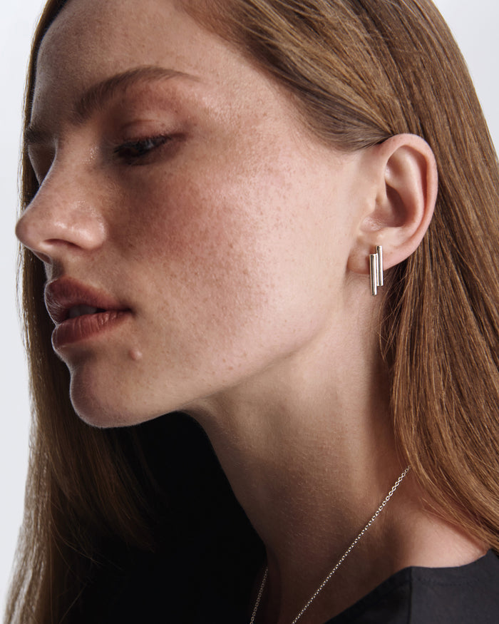 Silver stud earrings AUDACE