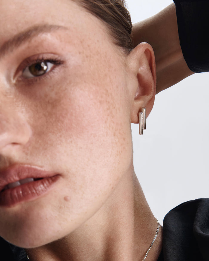 Silver stud earrings AUDACE
