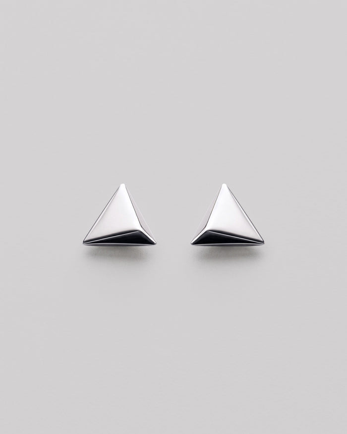 Silver stud earrings PYRAMID