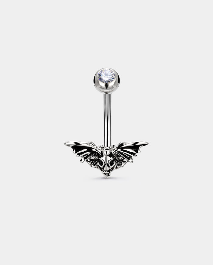 Halloween Skull Moth Belly Ring