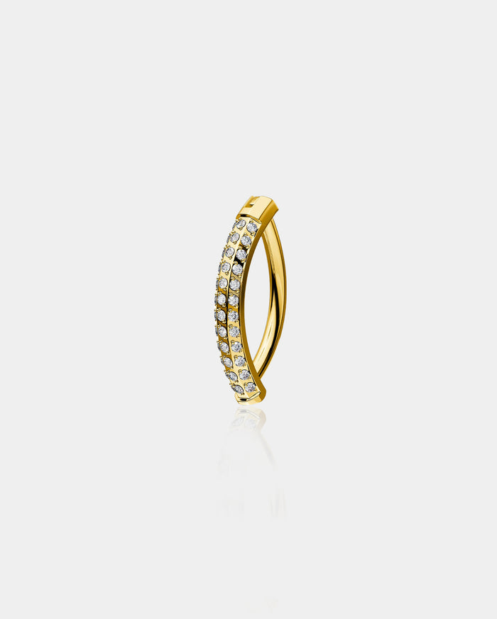 gold clicker titanium belly ring
