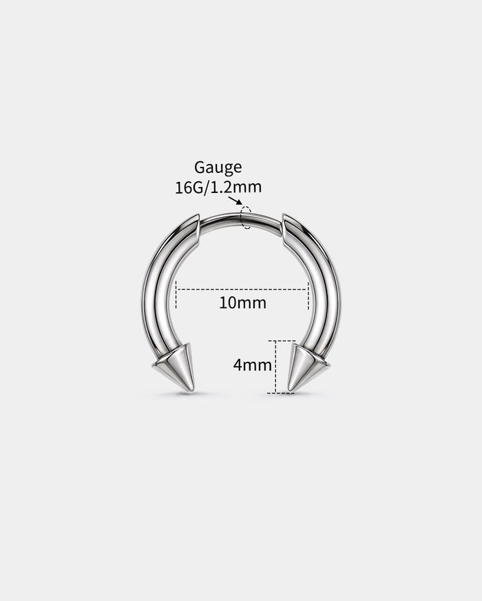 Spike Titanium Threadless Septum Ring