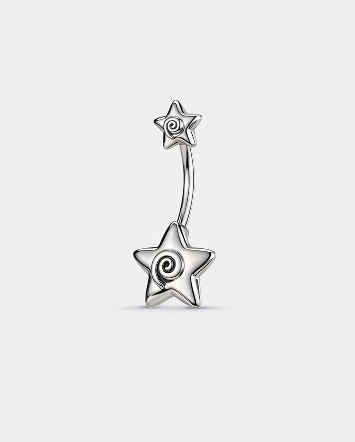 Spiral Star Belly Button Ring