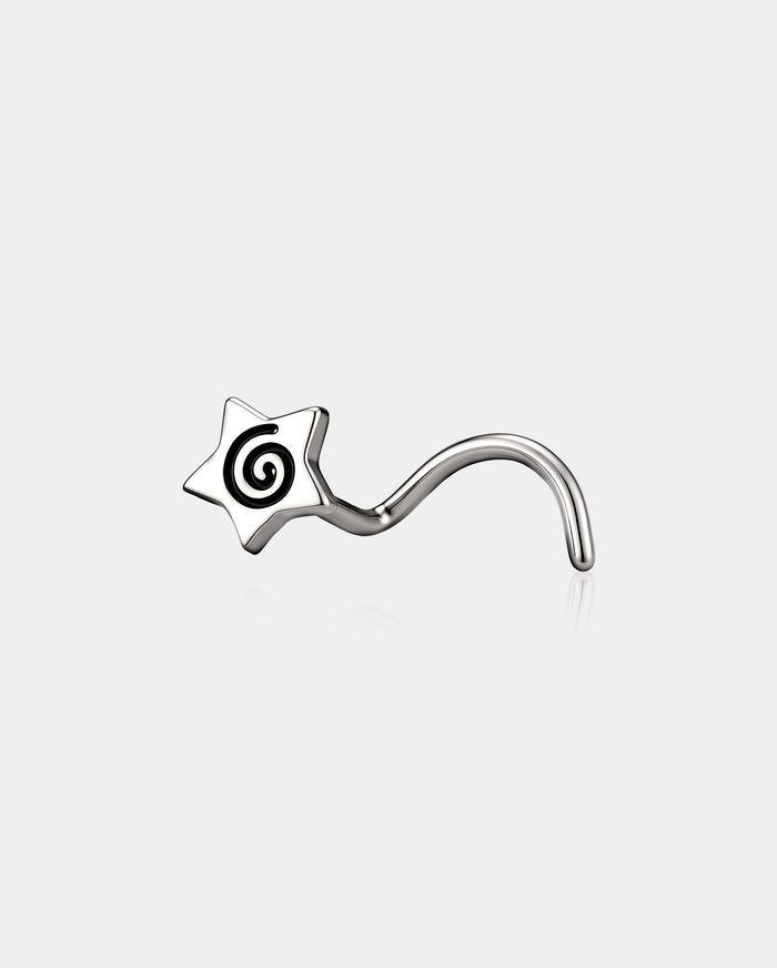 Spiral Star Titanium Nose Screw Stud