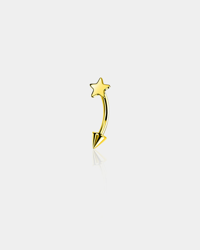 Star Curved Titanium Eyebrow Ring
