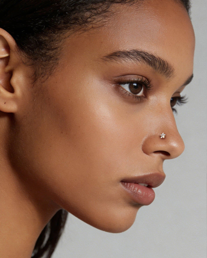 Star CZ Titanium Threadless Nose Stud