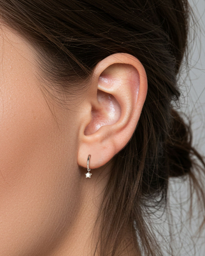 Star Dangle Titanium Helix Hoop