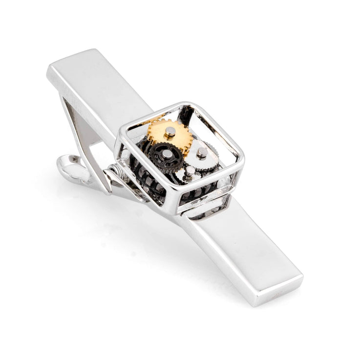 Steampunk Square Silver Tie Clip Tie Bars Clinks Australia
