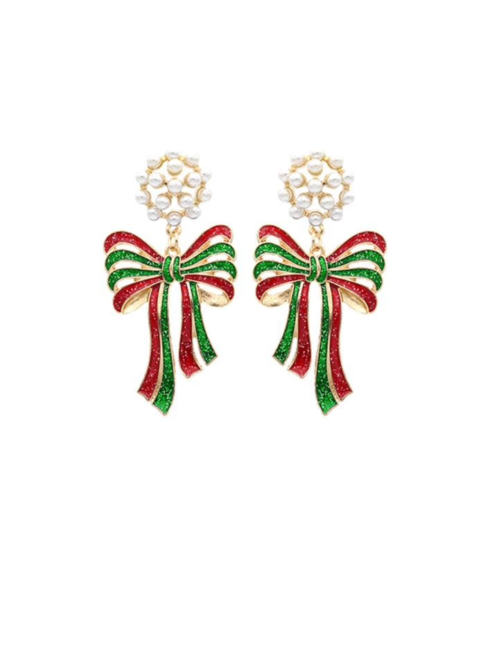 Striped Bow Earrings*Final Sale