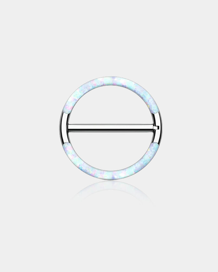 Synthetic Opal Titanium Clicker Nipple Shield Pair