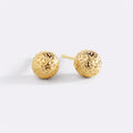 Textured Gold Ball Studs