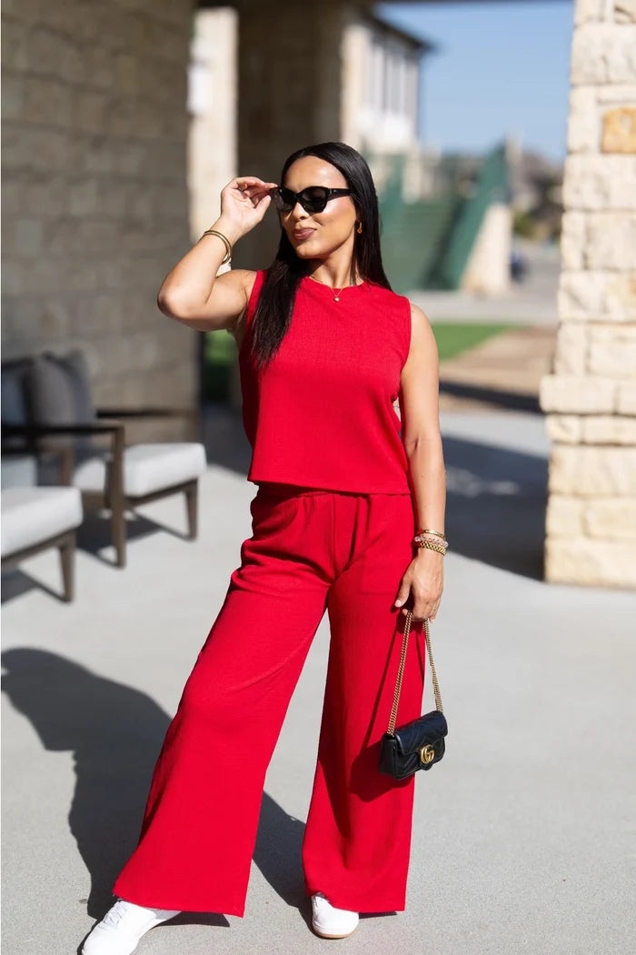 Textured Knit Tank Top & Pants *Sold Separately