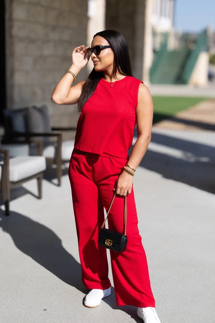 Textured Knit Tank Top & Pants *Sold Separately