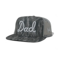 Gray camouflage cap with 'Dad' text on a white background