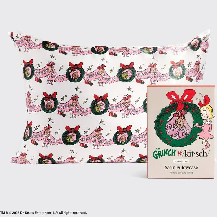 The Grinch Satin King Size Pillowcase by Kitsch *FINAL SALE*