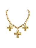 Three Golden Crosses Necklace