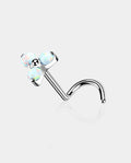 Three Synthetic Opal Titanium Threadless Nose Stud