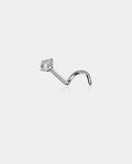Titanium CZ Threadless Screw Nose Stud