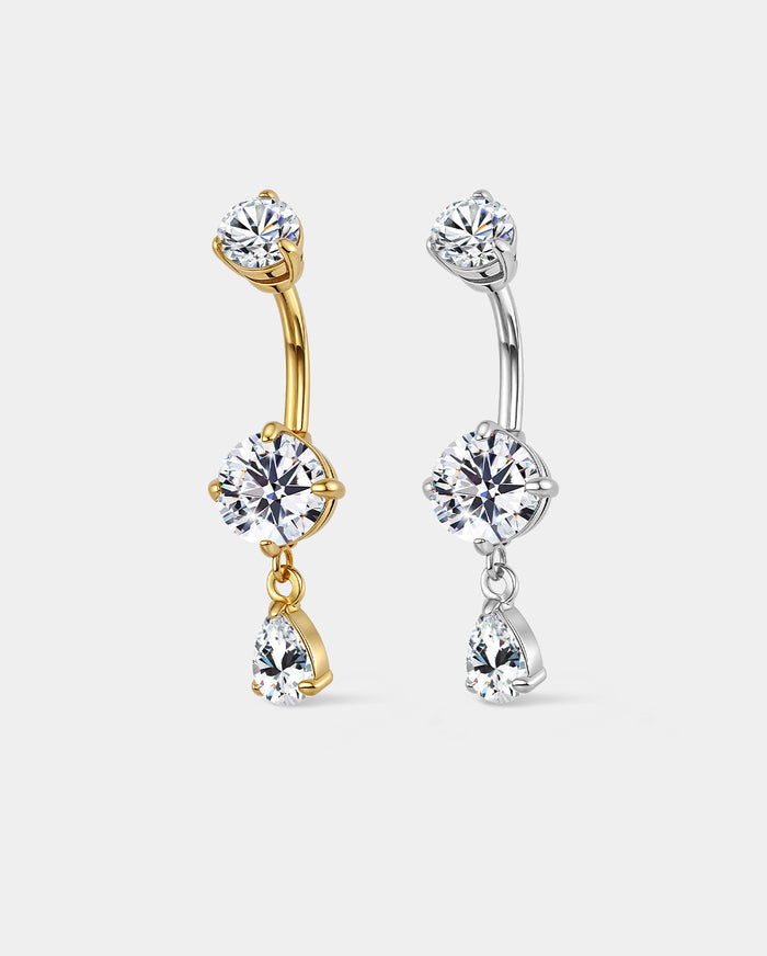 oufer triple cz belly ring
