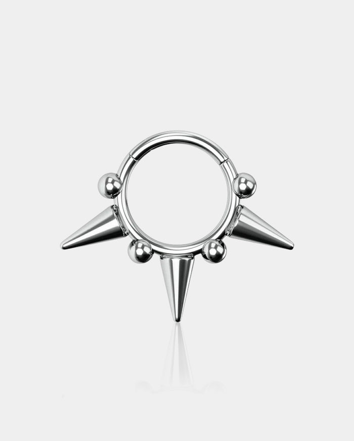 Triple Spikes Clicker Titanium Septum Hoop Ring