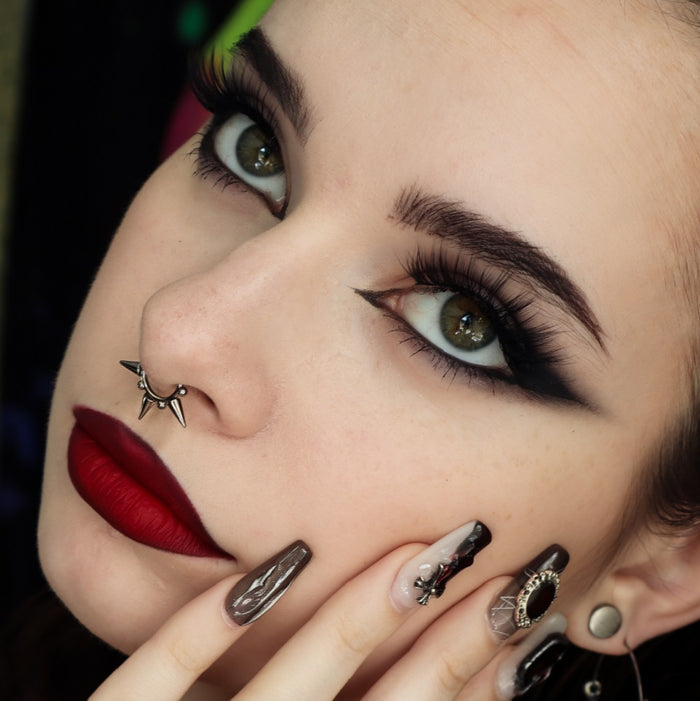 Triple Spikes Clicker Titanium Septum Hoop Ring