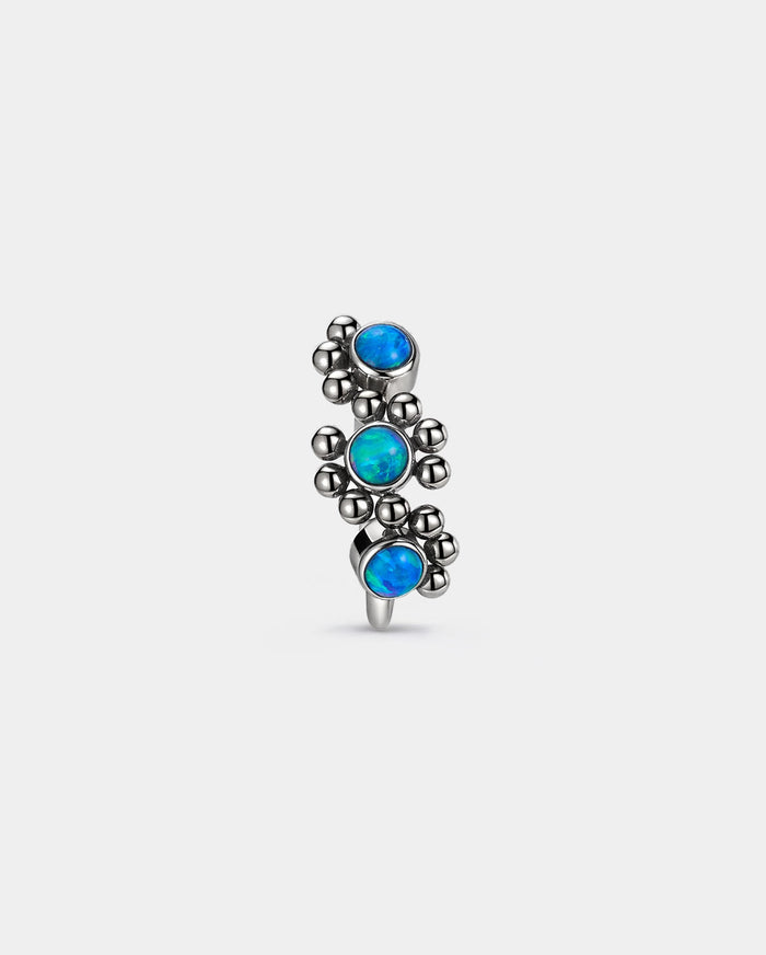 triple opal nose hoop