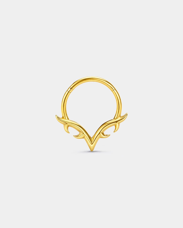gold V-Crest septum ring