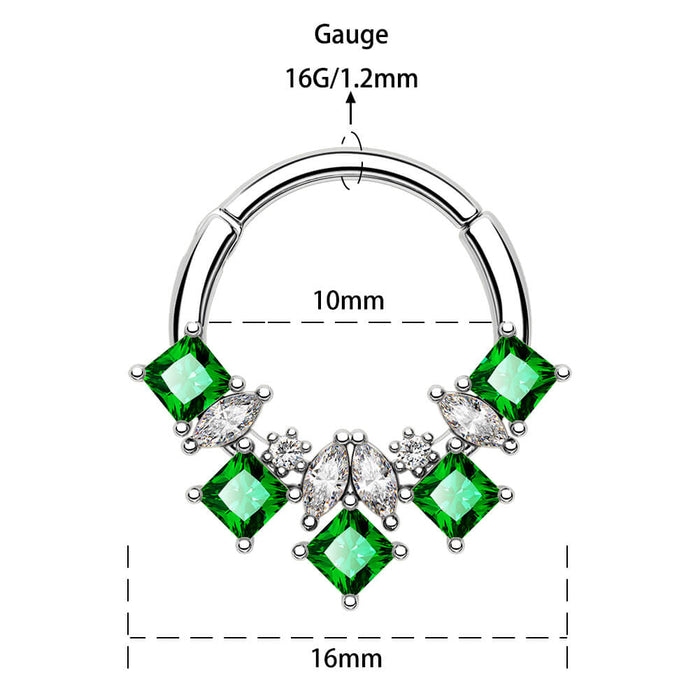 16g gemstone septum ring