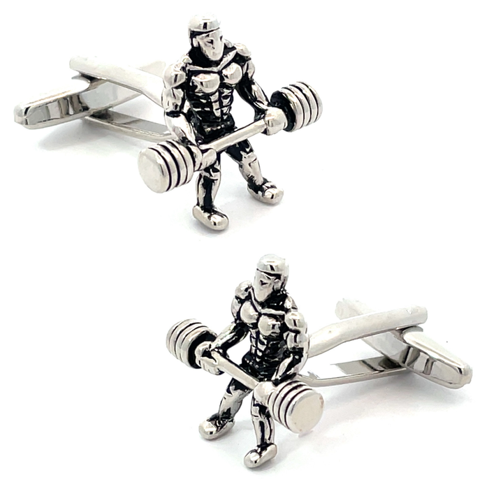 Weightlifter Bodybuilder Flex Wheeler Gym Cufflinks