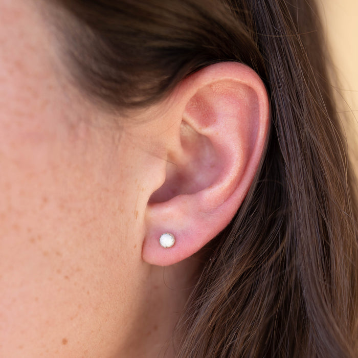 White Star Studs - Howlite
