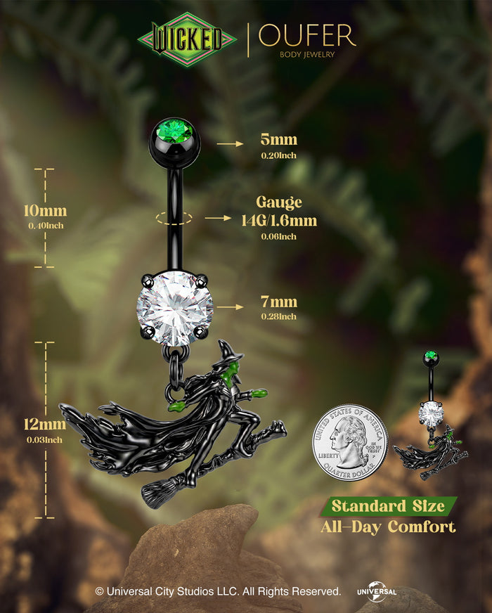 WICKED x OUFER Flying CZ Dangle Belly Ring