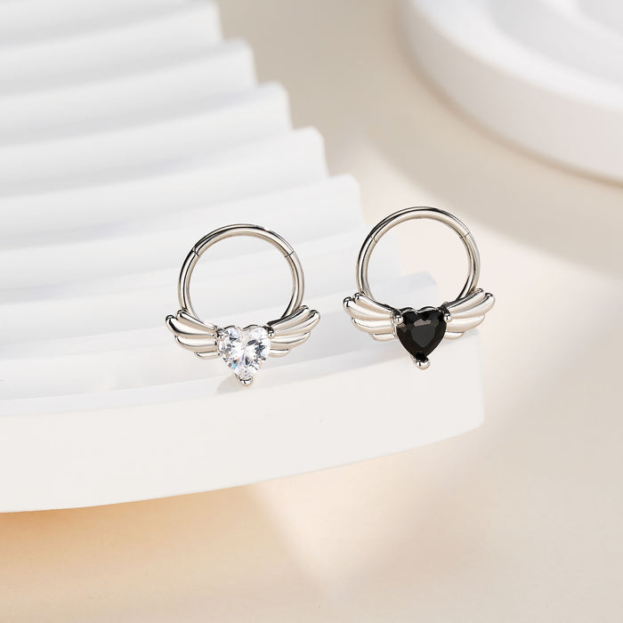 Winged Heart CZ Segment Septum Ring