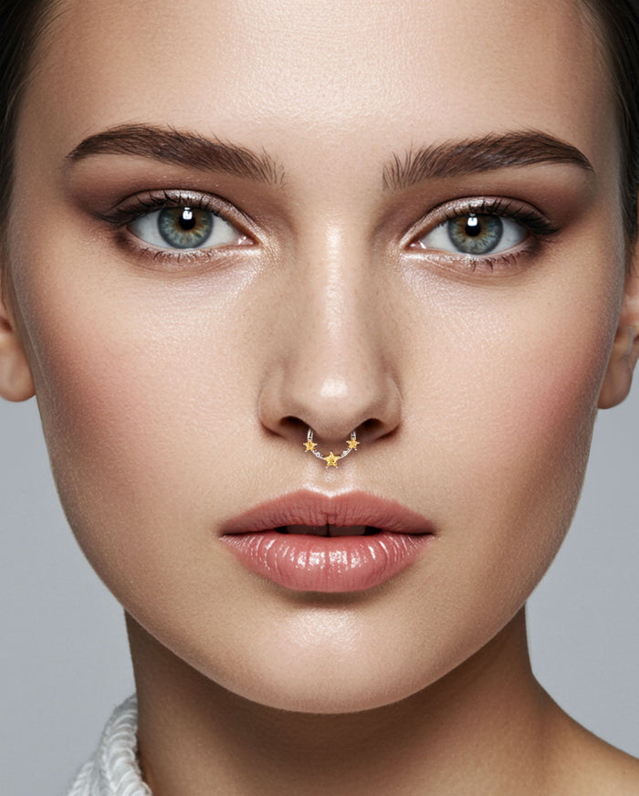yellow star septum ring