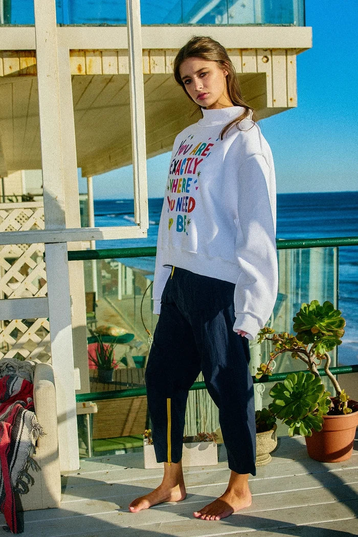 You Are Exactly Mock Neck Sweatshirt & Shorts *Sold Separately